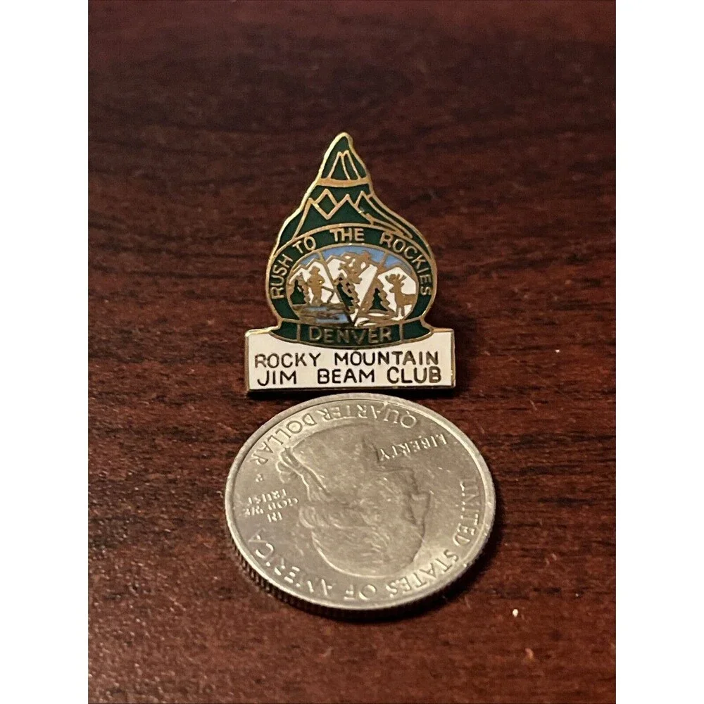 Rocky Mountain Jim Beam Club Denver Rush To The Rockies‎ Lapel Hat Pin